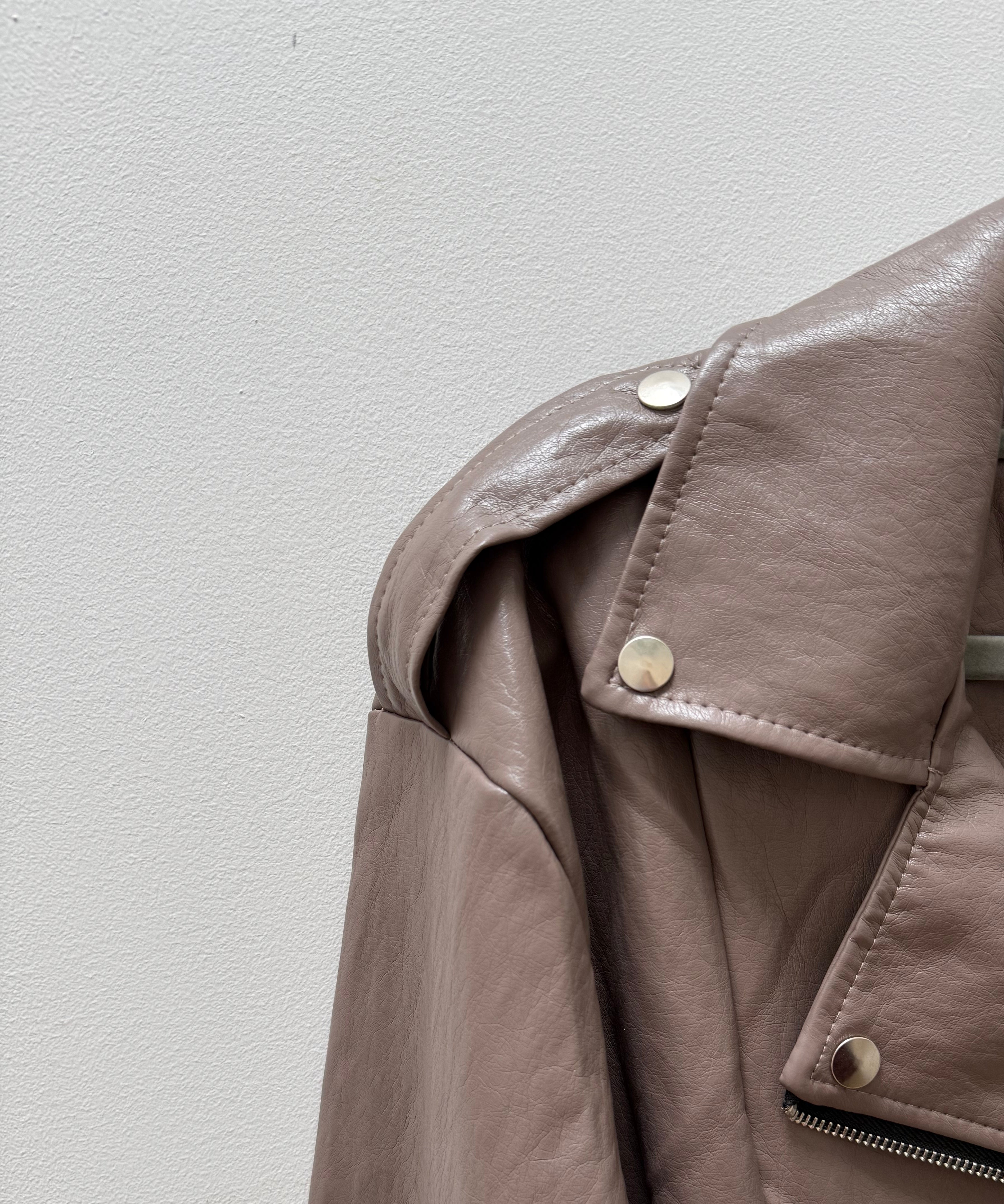 Faux Leather Bomber