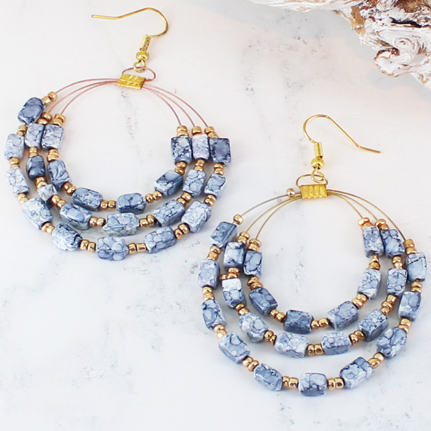 Beaded Hoop Earrings