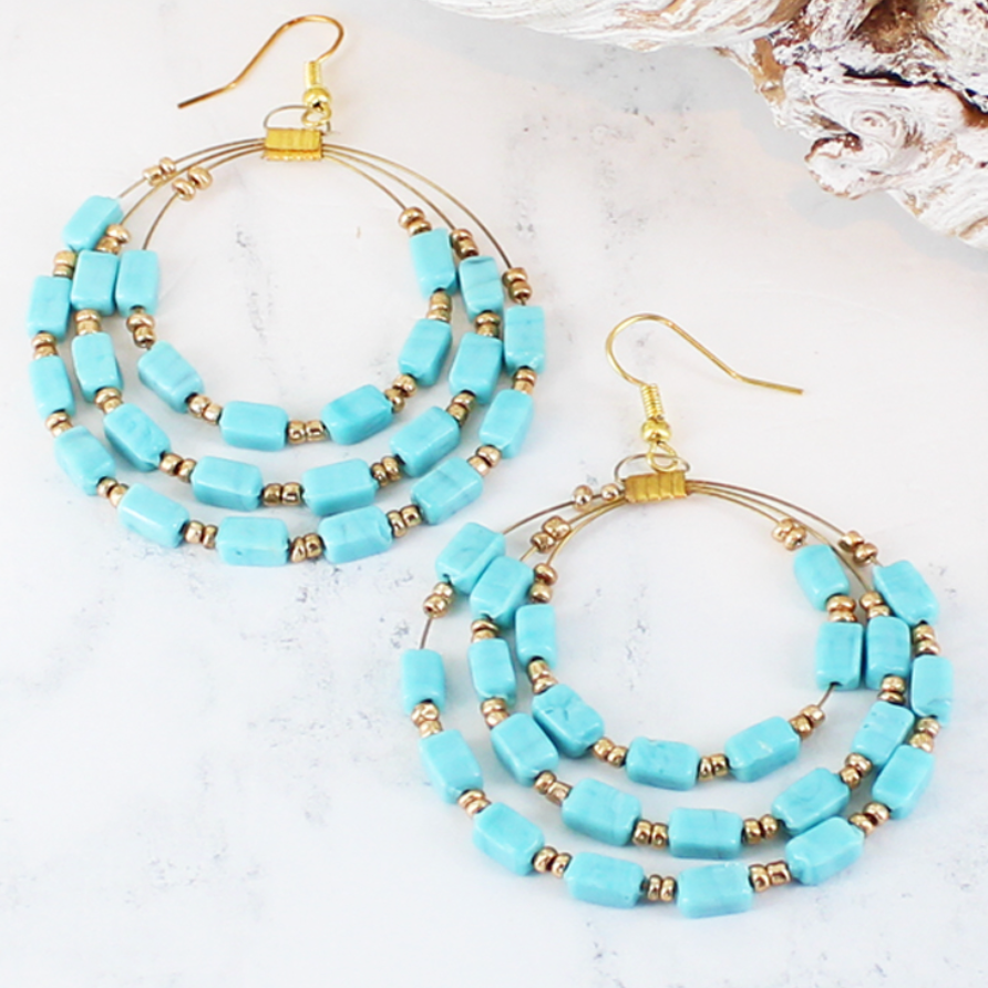 Beaded Hoop Earrings