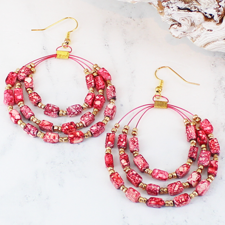 Beaded Hoop Earrings