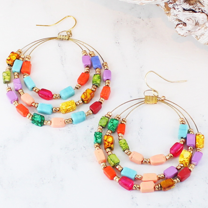 Beaded Hoop Earrings