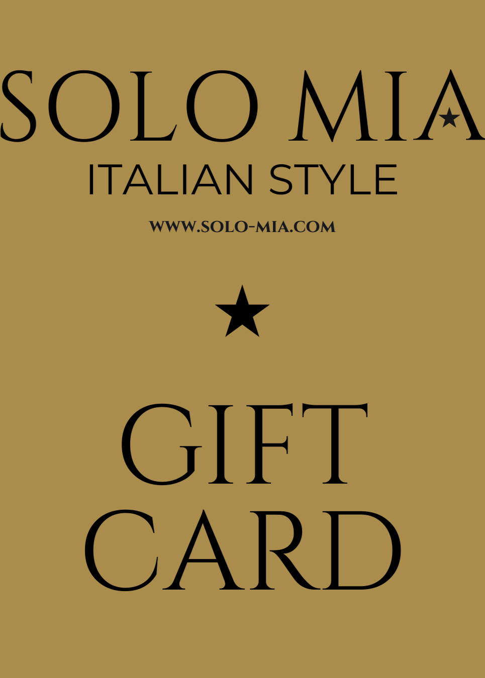 Solo Mia Gift voucher the perfect instant present for a fashion lover.