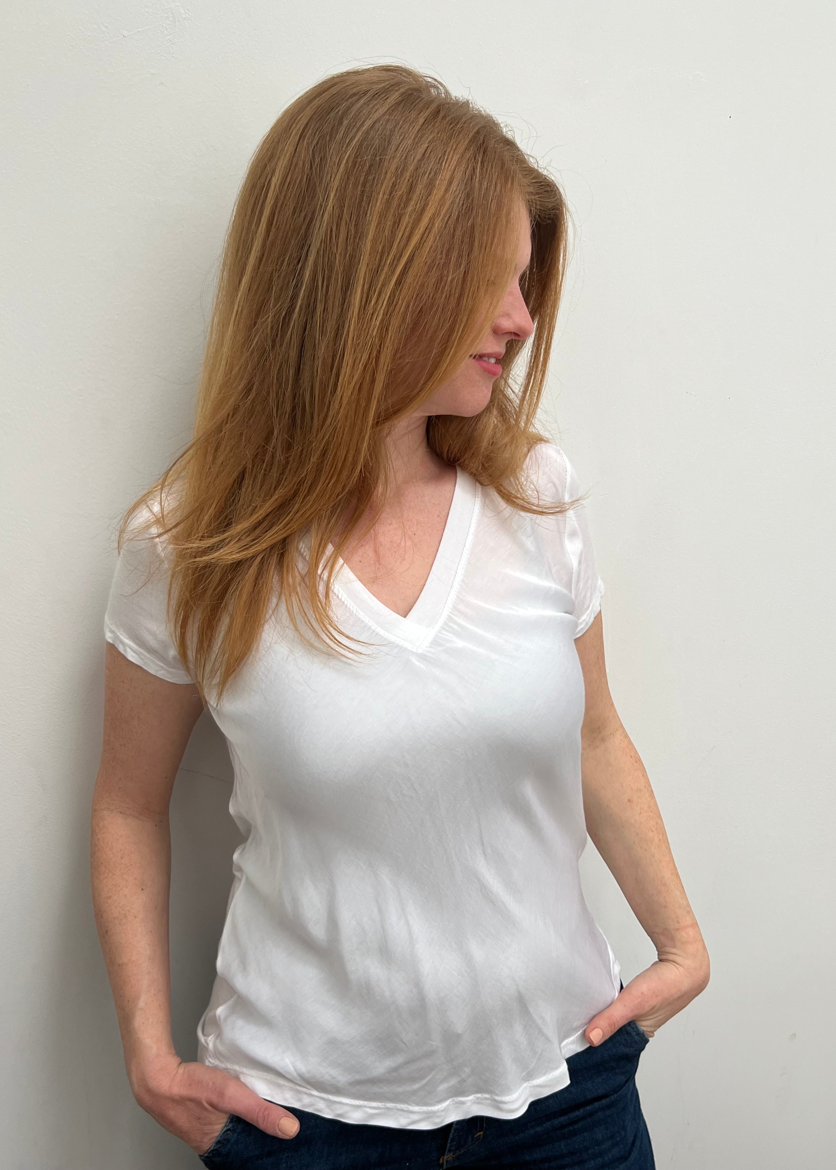solo-mia-satin-silky-v-neck-tshirt