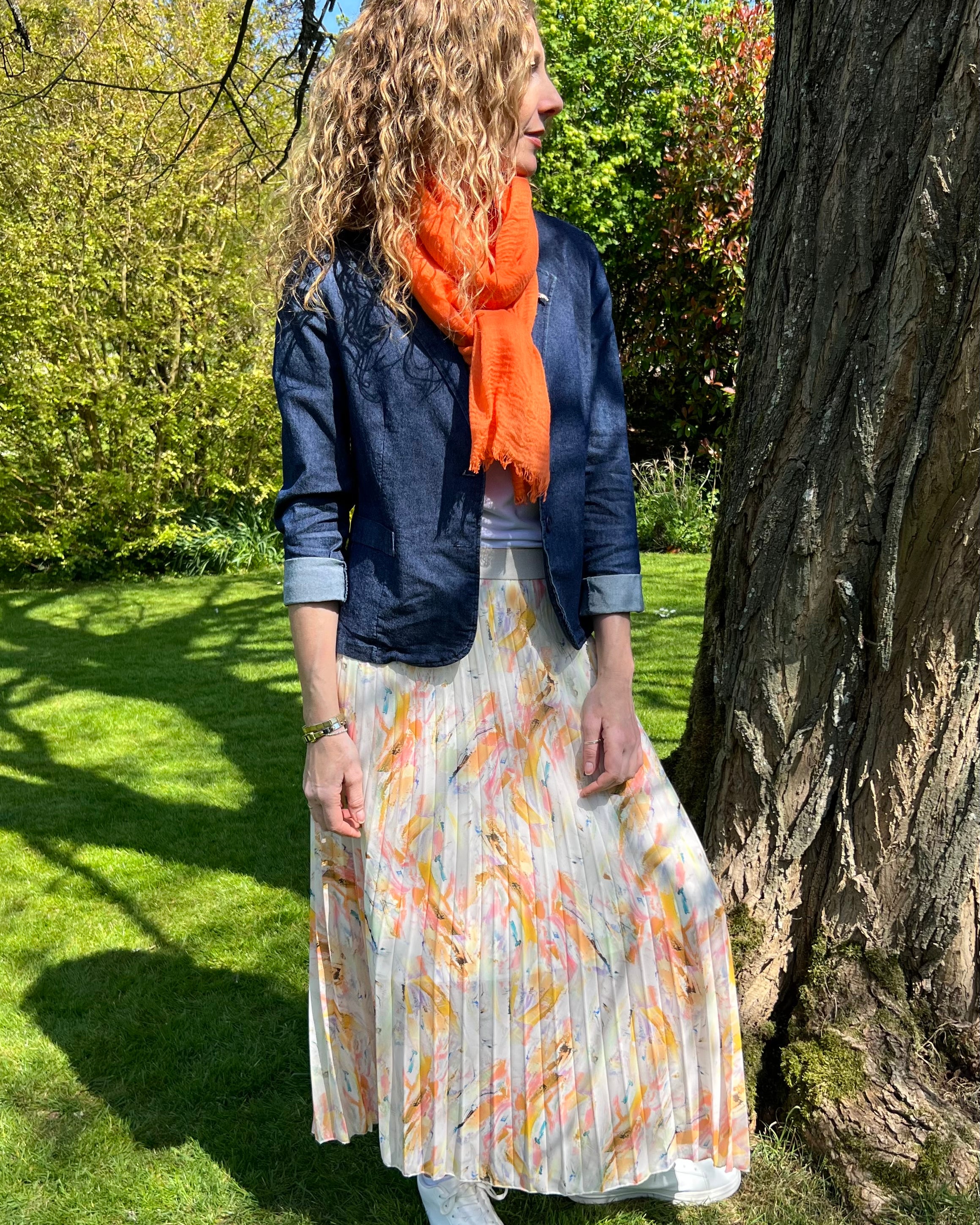 Orange flora vera skirt