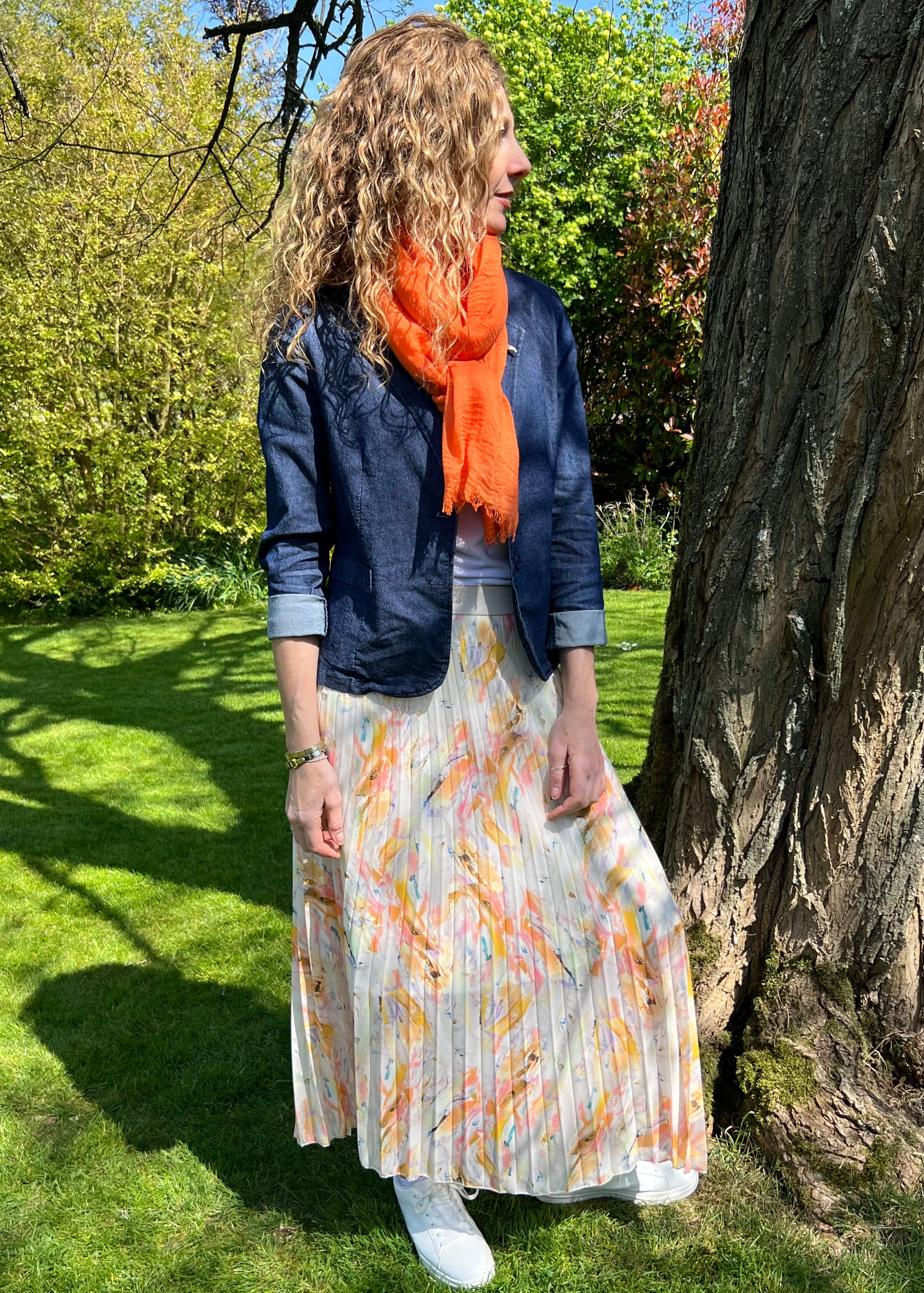 Orange flora vera skirt