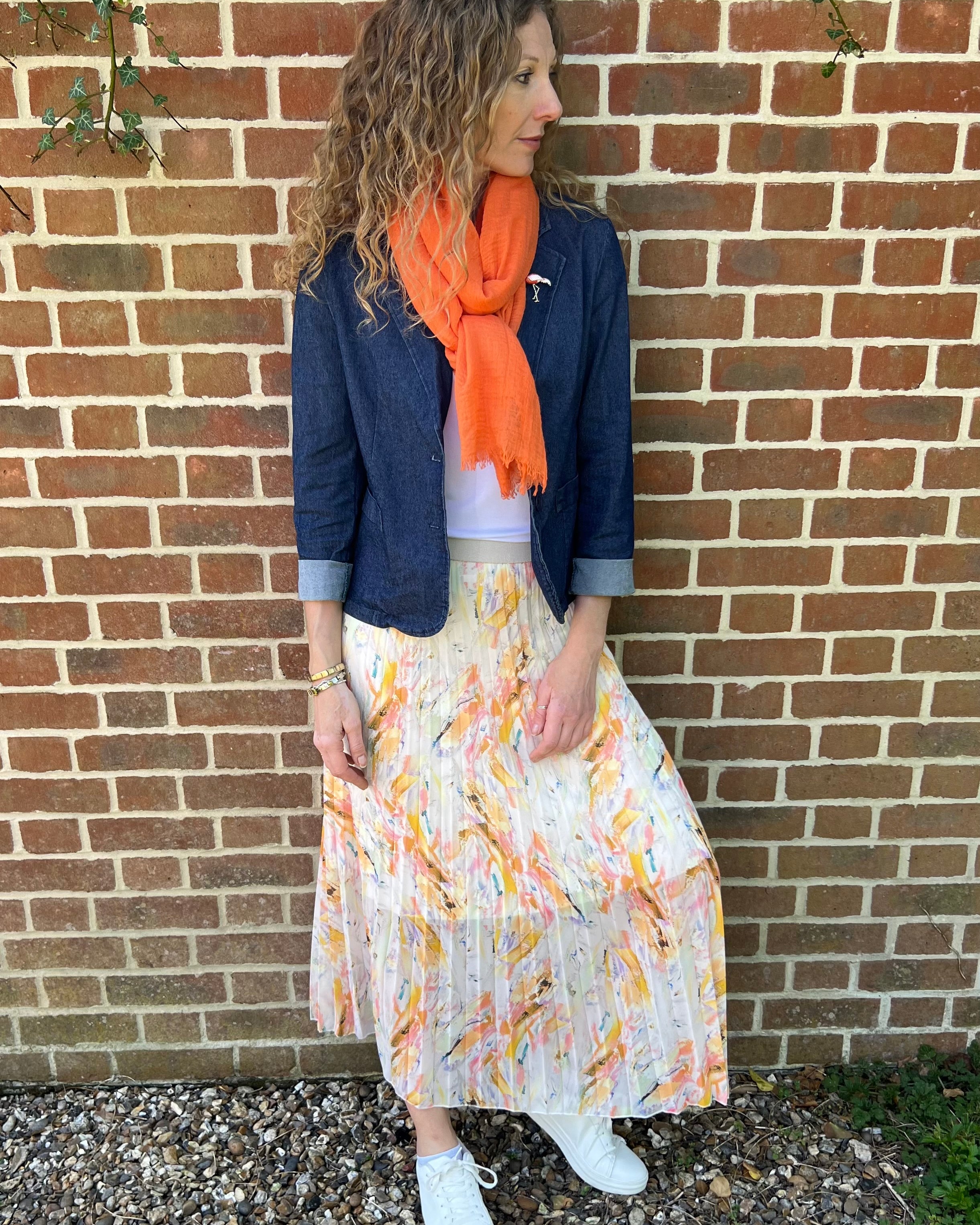 Orange flora vera skirt