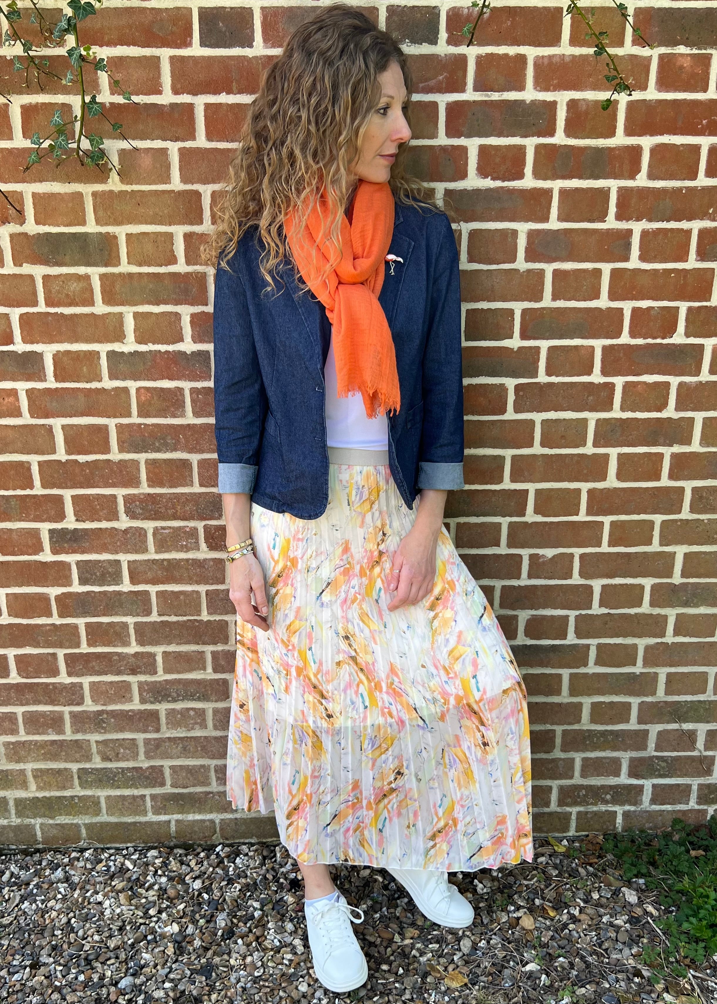 Orange flora vera skirt