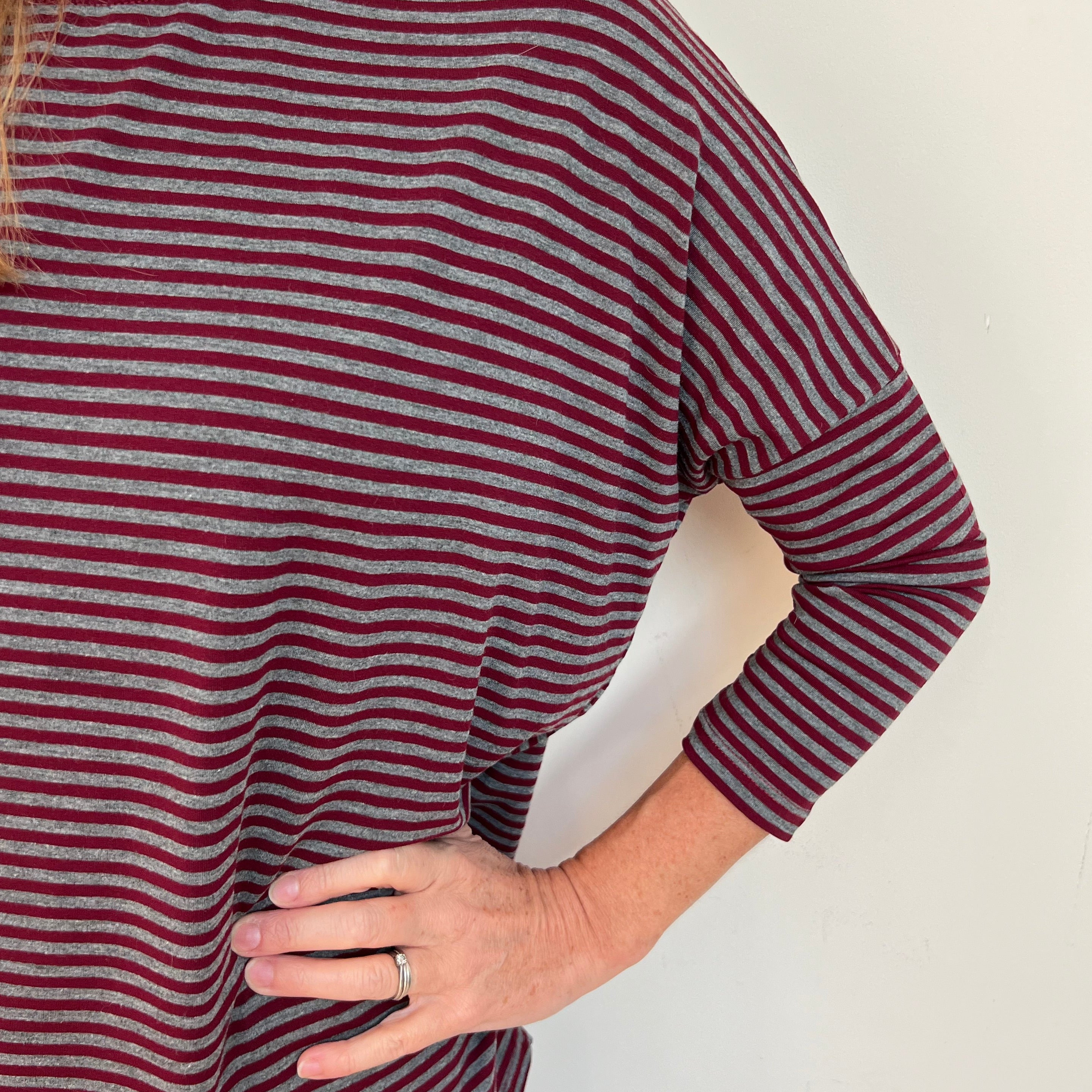 strati striped top maroon