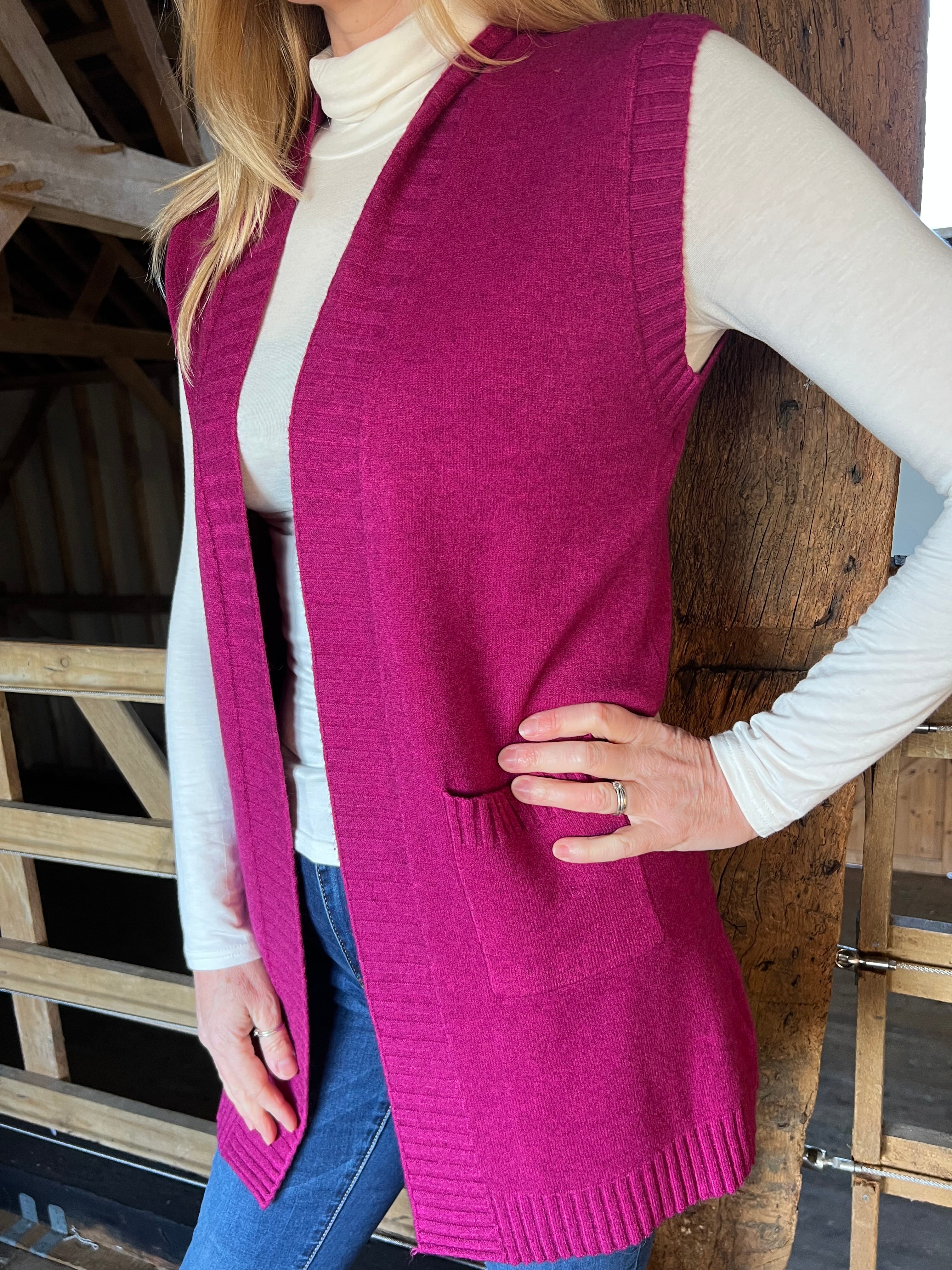 pink tillie gilet