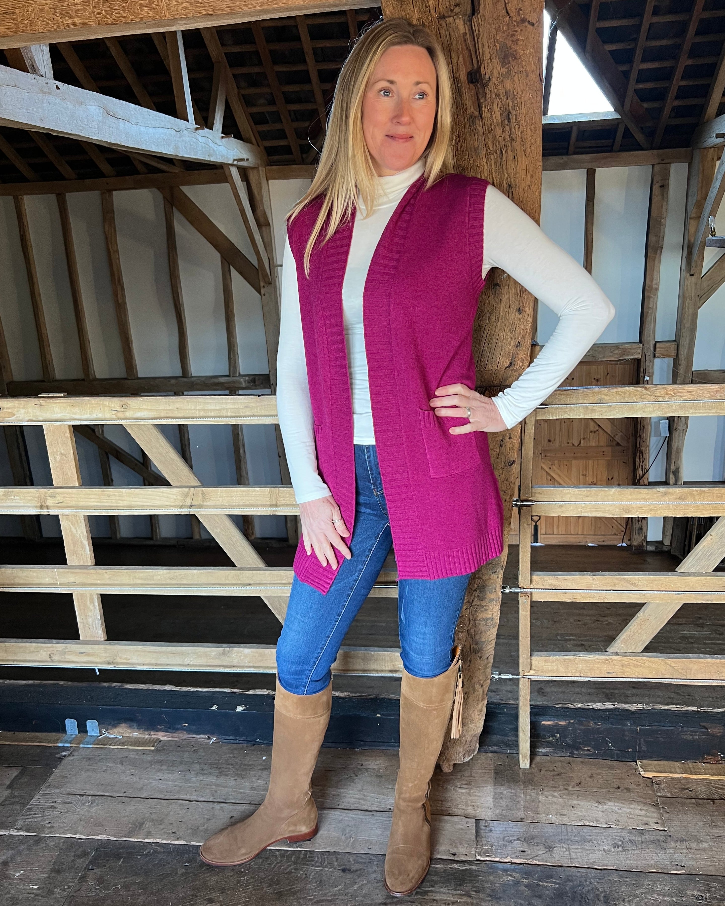 pink tillie gilet