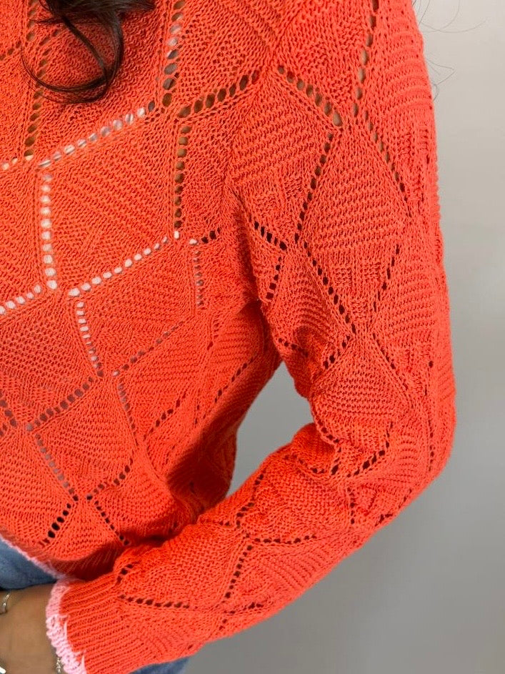 Ladies wearing yellow jumper and burgundy jumper with jeans.