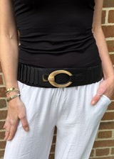 Rebecca Belt Black & Gold Buckle