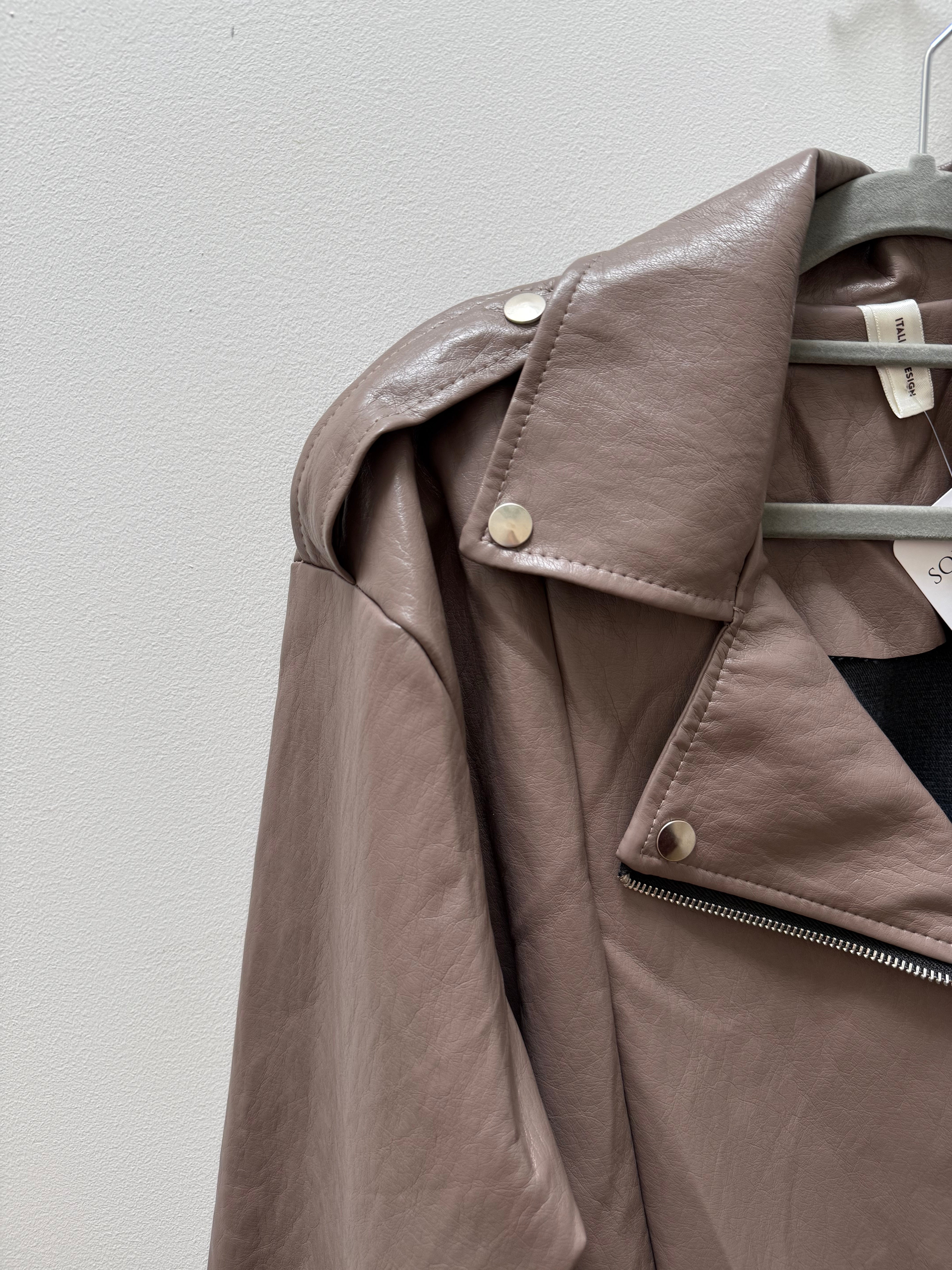 Faux Leather Bomber