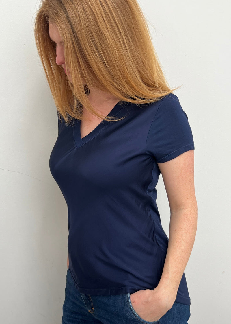 solo-mia-satin-silky-v-neck-tshirt