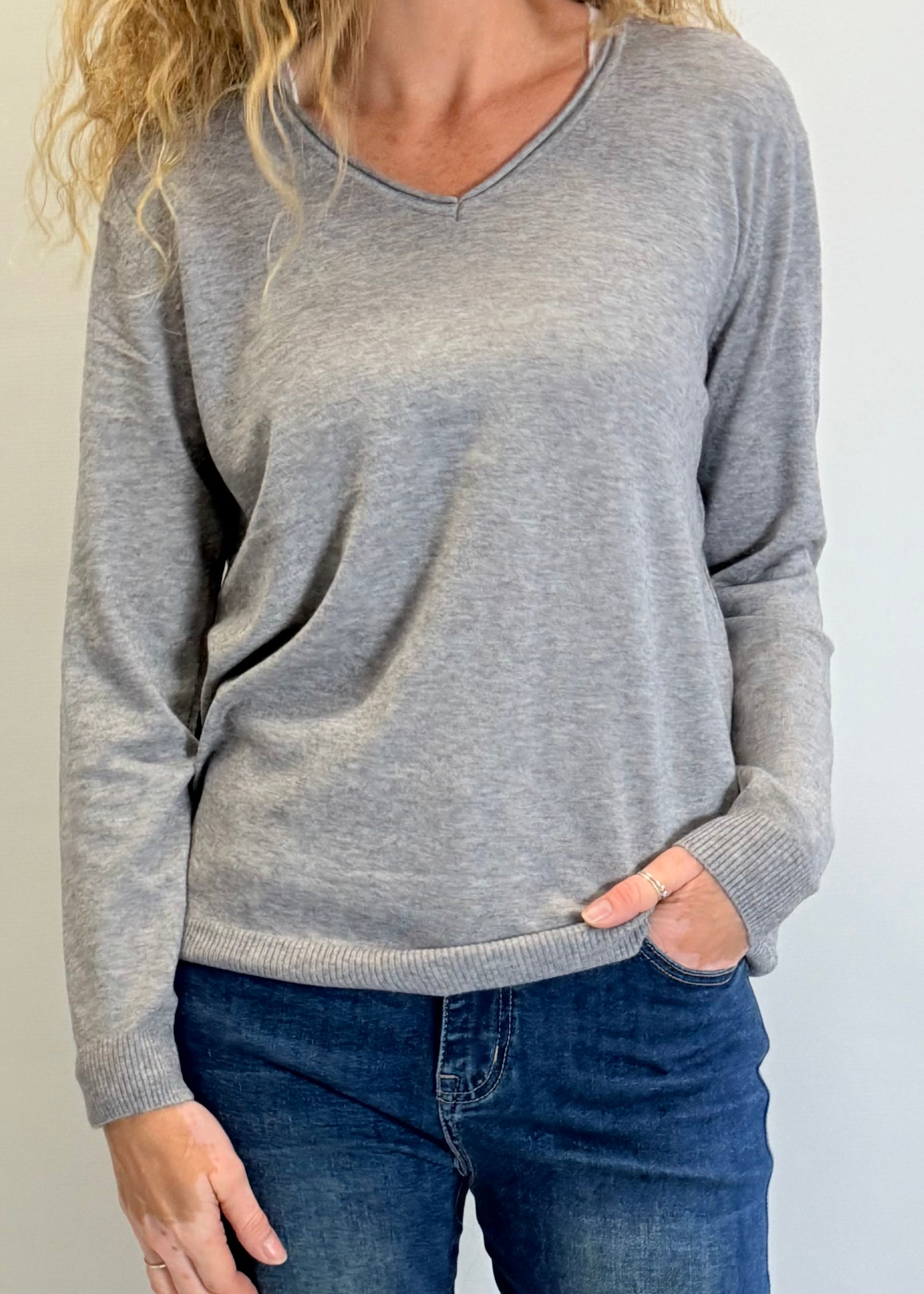 Strati V Neck “Cashmere Feel” Jumper