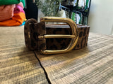 Animal Print Leather Belt