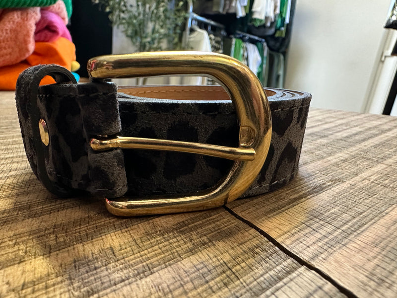 Animal Print Leather Belt