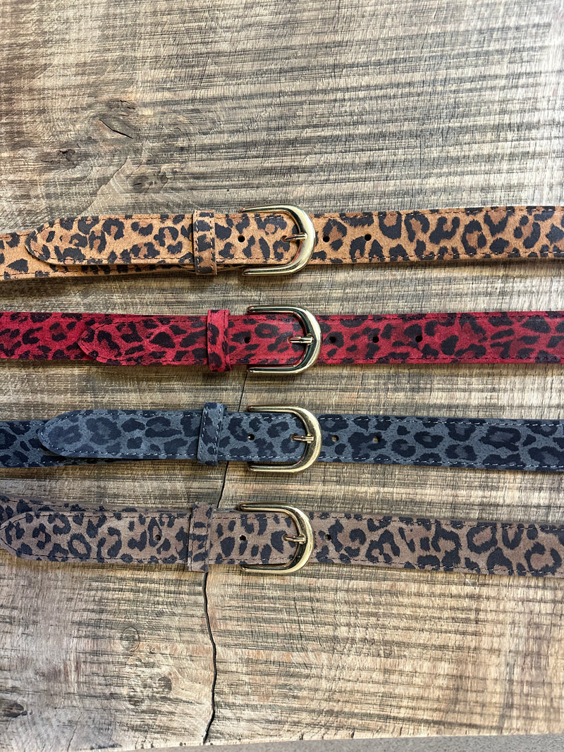 Animal Print Leather Belt