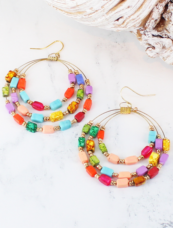 Beaded Hoop Earrings