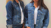 Ladies wearing deim jackets and denim jeans in different styles. Solo Mia.