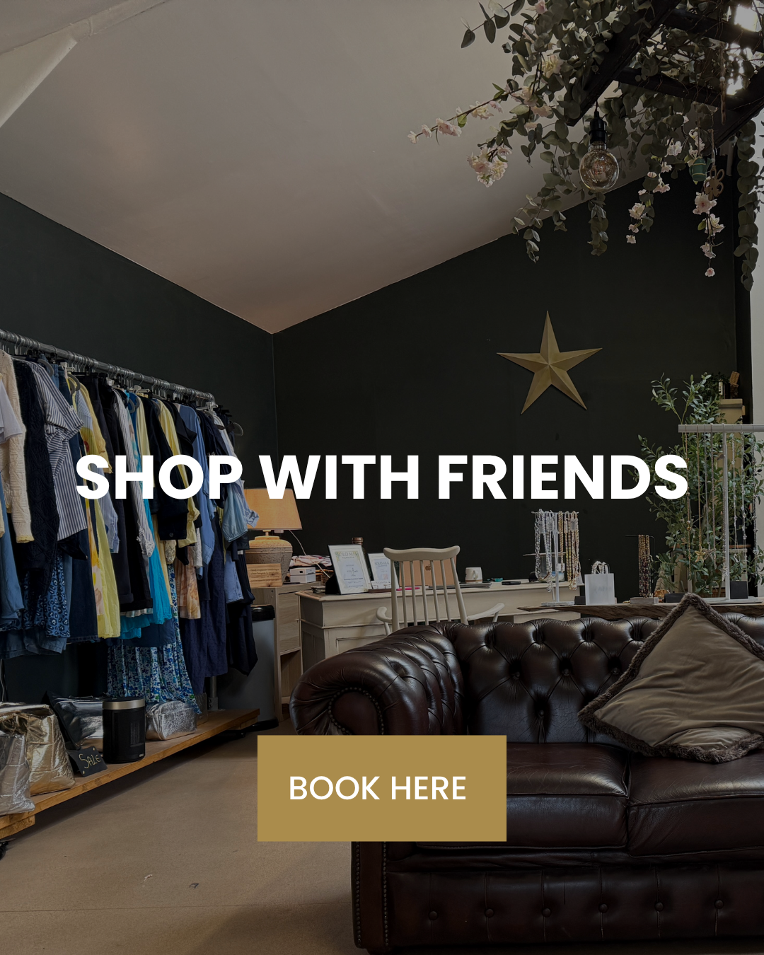 Image of small shopping boutique near Berkshire where you can shop with friends at a private personal shopping appointment in ladies boutique in Hampshire at Solo Mia fashion boutique near Basingstoke.