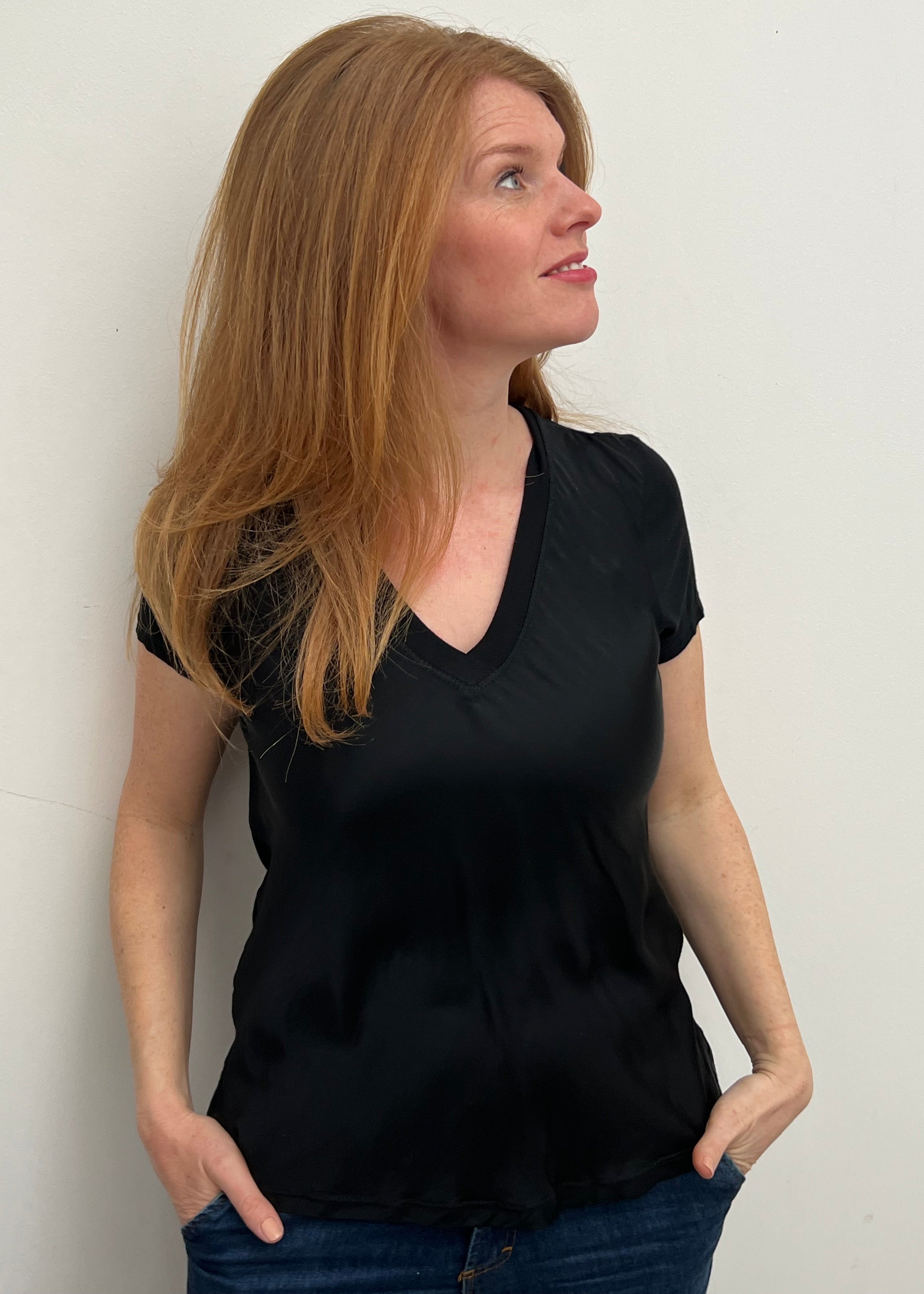 solo-mia-satin-silky-v-neck-tshirt