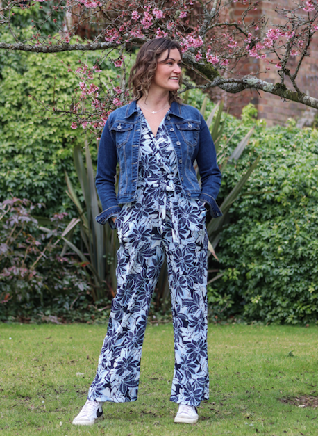 Conti Blue Floral Jumpsuit